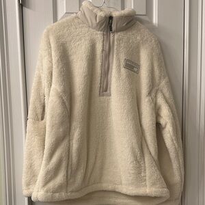 New Balance Cream Fleece Quarter-Zip Pullover